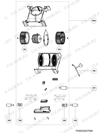 Взрыв-схема вытяжки Zanussi ZHP637X - Схема узла Section 3